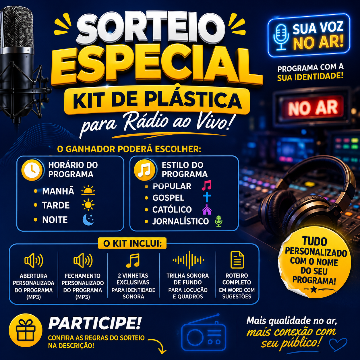 KIT DE PLÁSTICA PROGRAMA  AO VIVO